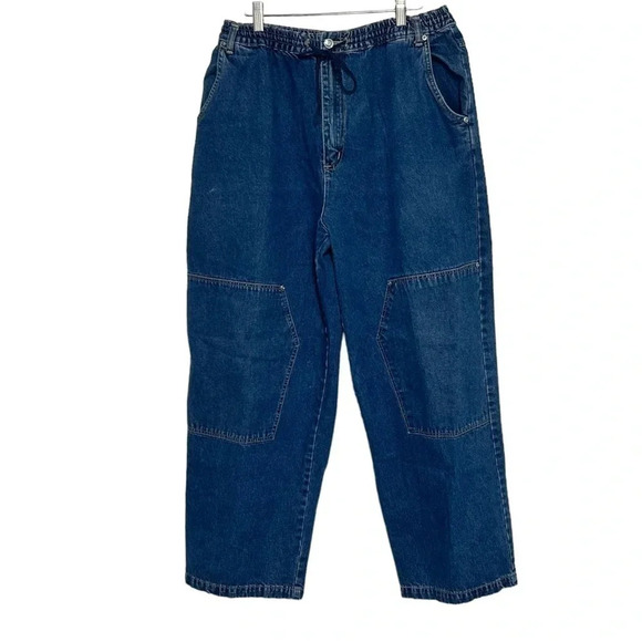 Vintage Gloria Vanderbilt baggie utility jeans with‎ elastic waist size 14 - Picture 1 of 6
